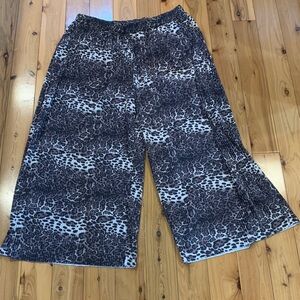 ASOS Black and White Animal Print Wide Leg Pants size 12 worn once